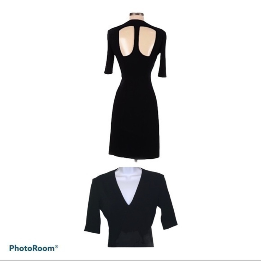 Helmut Lang Black Cutout Back Sheath Dress